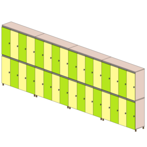 Шкафчики для раздевания детские (1100×2000×320)