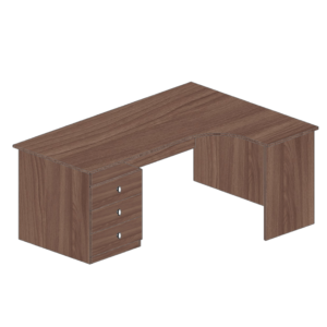 Стол офисный угловой с тумбой «правый» (1500×1100×750)
